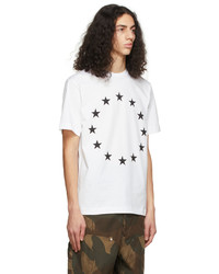 T-shirt à col rond à étoiles blanc et noir Études