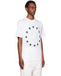 T-shirt à col rond à étoiles blanc et noir Études