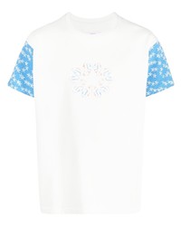 T-shirt à col rond à étoiles blanc ERL