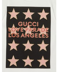 T-shirt à col rond à étoiles blanc Gucci