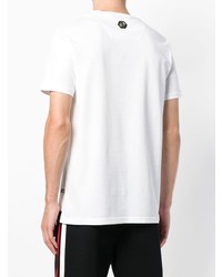 T-shirt à col rond à étoiles blanc Philipp Plein