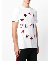 T-shirt à col rond à étoiles blanc Philipp Plein