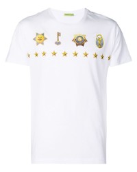 T-shirt à col rond à étoiles blanc VERSACE JEANS COUTURE