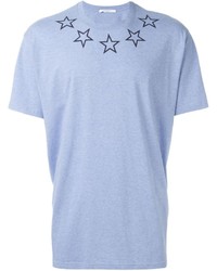 T-shirt à col rond à étoiles bleu clair