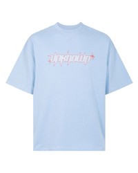 T-shirt à col rond à étoiles bleu clair Unknown UK