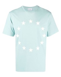 T-shirt à col rond à étoiles bleu clair Études