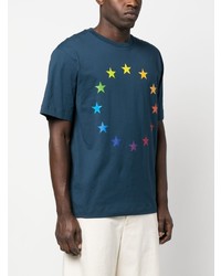 T-shirt à col rond à étoiles bleu marine Études