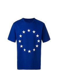 T-shirt à col rond à étoiles bleu