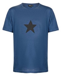 T-shirt à col rond à étoiles bleu agnès b.