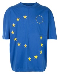 T-shirt à col rond à étoiles bleu Études