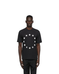 T-shirt à col rond à étoiles noir et blanc