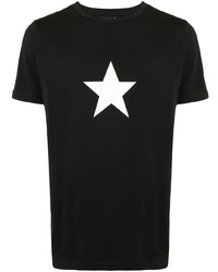 T-shirt à col rond à étoiles noir et blanc agnès b.