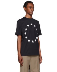 T-shirt à col rond à étoiles noir et blanc Études