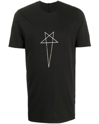 T-shirt à col rond à étoiles noir et blanc Rick Owens DRKSHDW