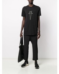 T-shirt à col rond à étoiles noir et blanc Rick Owens DRKSHDW