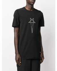 T-shirt à col rond à étoiles noir et blanc Rick Owens DRKSHDW