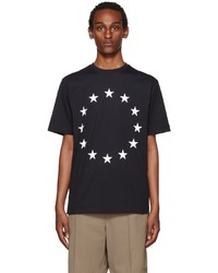 T-shirt à col rond à étoiles noir et blanc Études