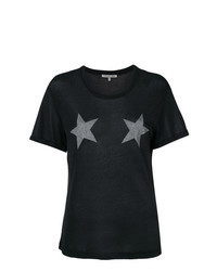 T-shirt à col rond à étoiles noir