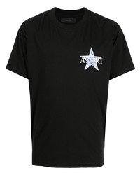 T-shirt à col rond à étoiles noir Amiri