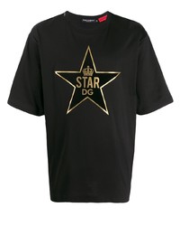 T-shirt à col rond à étoiles noir Dolce & Gabbana