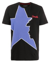 T-shirt à col rond à étoiles noir Frankie Morello