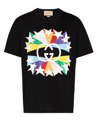 T-shirt à col rond à étoiles noir Gucci