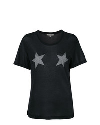 T-shirt à col rond à étoiles noir Maison Père