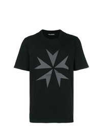 T-shirt à col rond à étoiles noir Neil Barrett