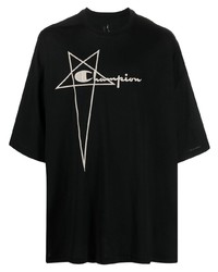 T-shirt à col rond à étoiles noir Rick Owens X Champion