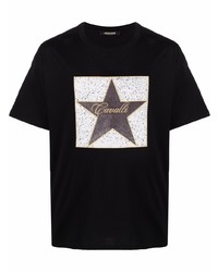 T-shirt à col rond à étoiles noir Roberto Cavalli