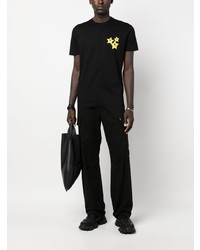 T-shirt à col rond à étoiles noir DSQUARED2