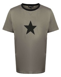 T-shirt à col rond à étoiles olive agnès b.