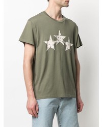T-shirt à col rond à étoiles olive Amiri