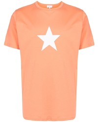 T-shirt à col rond à étoiles orange agnès b.