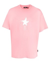 T-shirt à col rond à étoiles rose FIVE CM