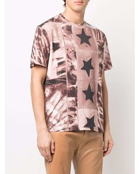 T-shirt à col rond à étoiles rose Just Cavalli
