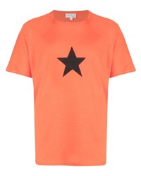 T-shirt à col rond à étoiles rouge agnès b.