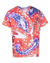 T-shirt à col rond à étoiles rouge ERL