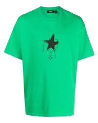 T-shirt à col rond à étoiles vert FIVE CM
