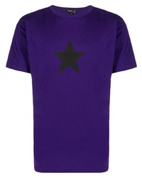 T-shirt à col rond à étoiles violet agnès b.