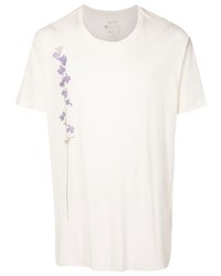 T-shirt à col rond à fleurs beige OSKLEN