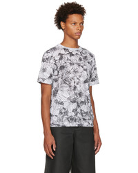 T-shirt à col rond à fleurs blanc et noir Dries Van Noten