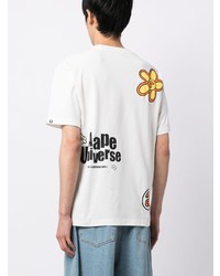 T-shirt à col rond à fleurs blanc AAPE BY A BATHING APE
