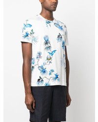 T-shirt à col rond à fleurs blanc Etro