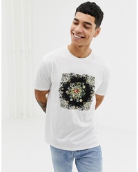 T-shirt à col rond à fleurs blanc ASOS DESIGN