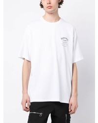 T-shirt à col rond à fleurs blanc FIVE CM