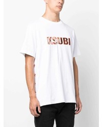 T-shirt à col rond à fleurs blanc Ksubi