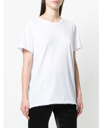 T-shirt à col rond à fleurs blanc Ann Demeulemeester