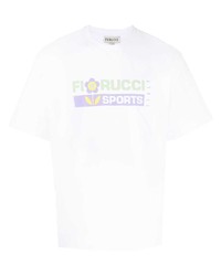 T-shirt à col rond à fleurs blanc Fiorucci
