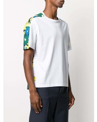 T-shirt à col rond à fleurs blanc Marni